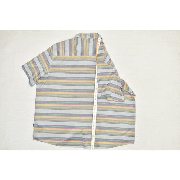 Swiss Tech Men's Striped Button Down Short Sleeve Shirt Regular Size XL - Picture 7 of 8